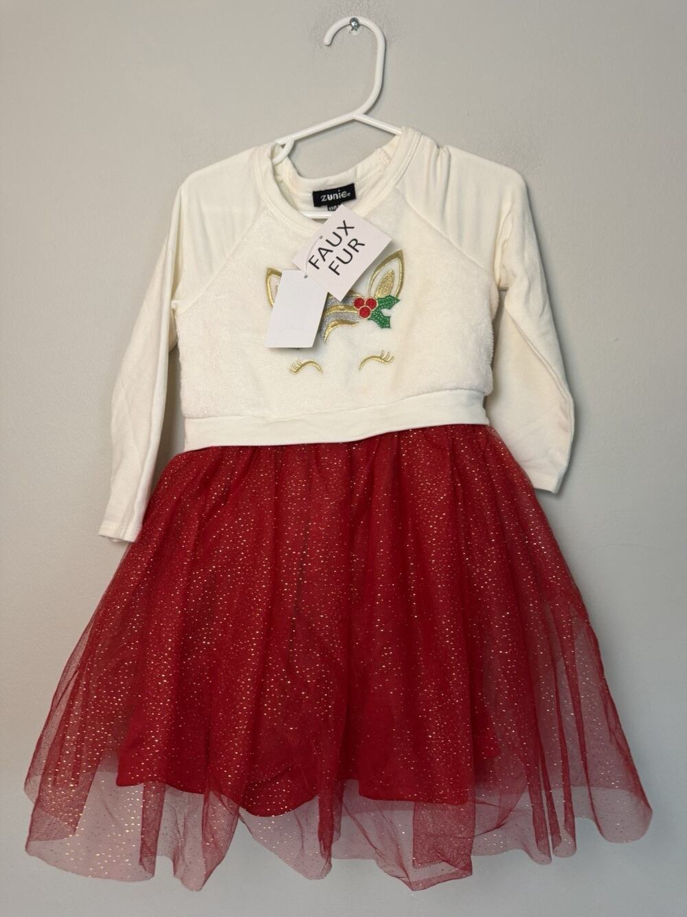 Zunie Girls Unicorn Holiday Party Tulle Dress Sz 4T NWT